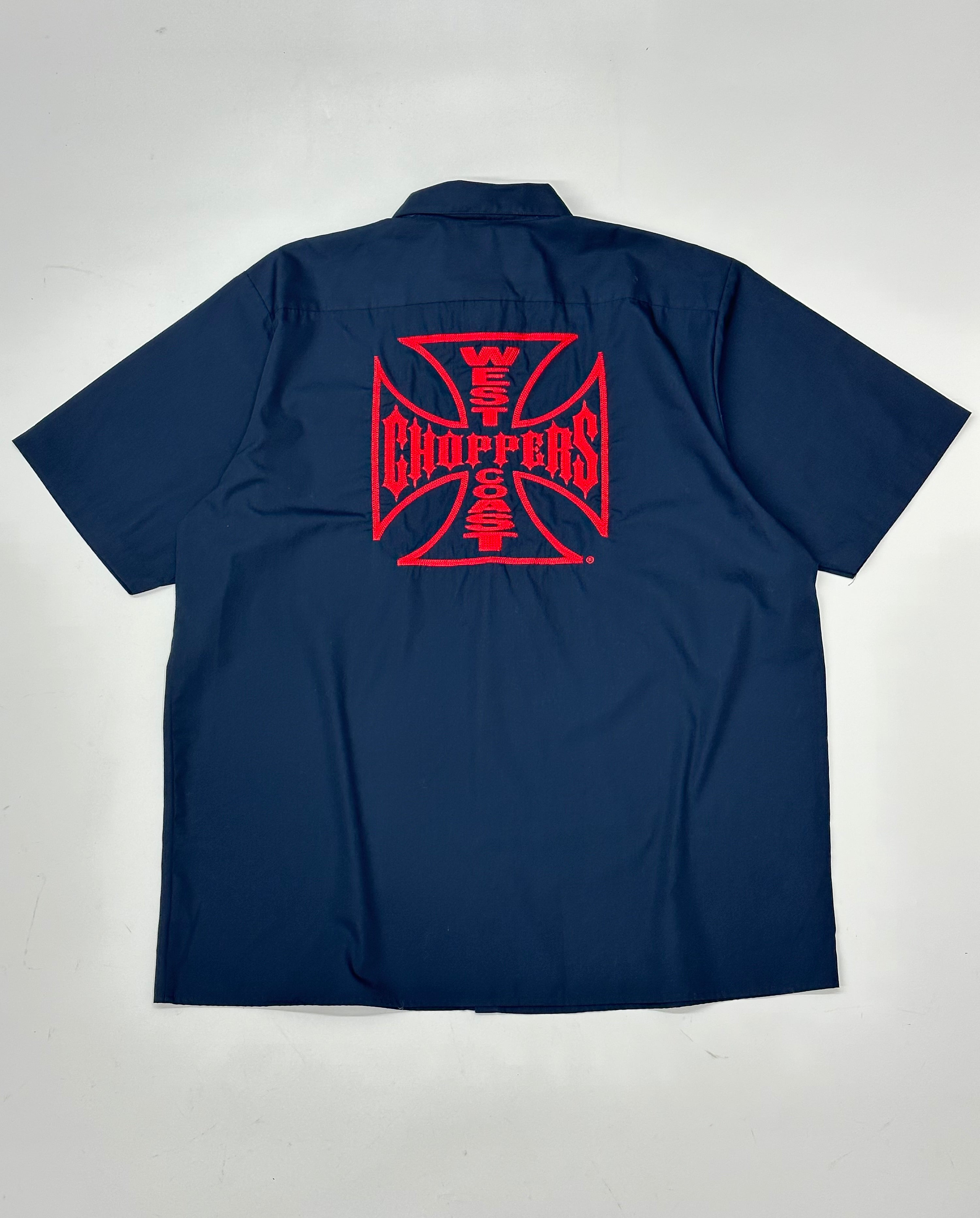 00s WEST COAST CHOPPERS ワークシャツ XL] 00s West Coast Choppers half work shirt – wengerball vintage