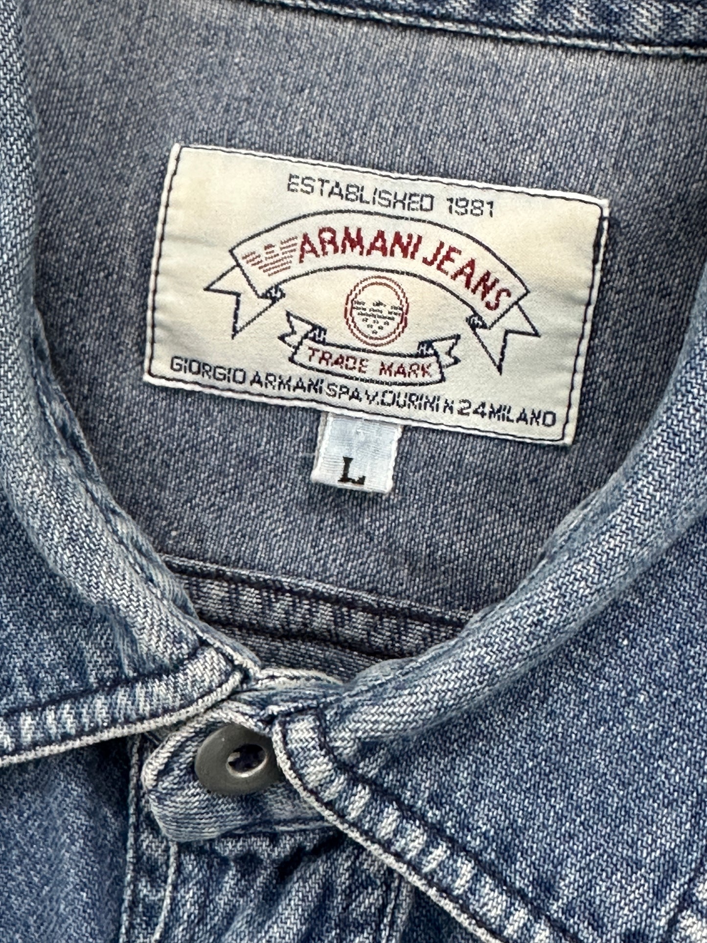 [L] 90s Armani Jeans Denim Shirt