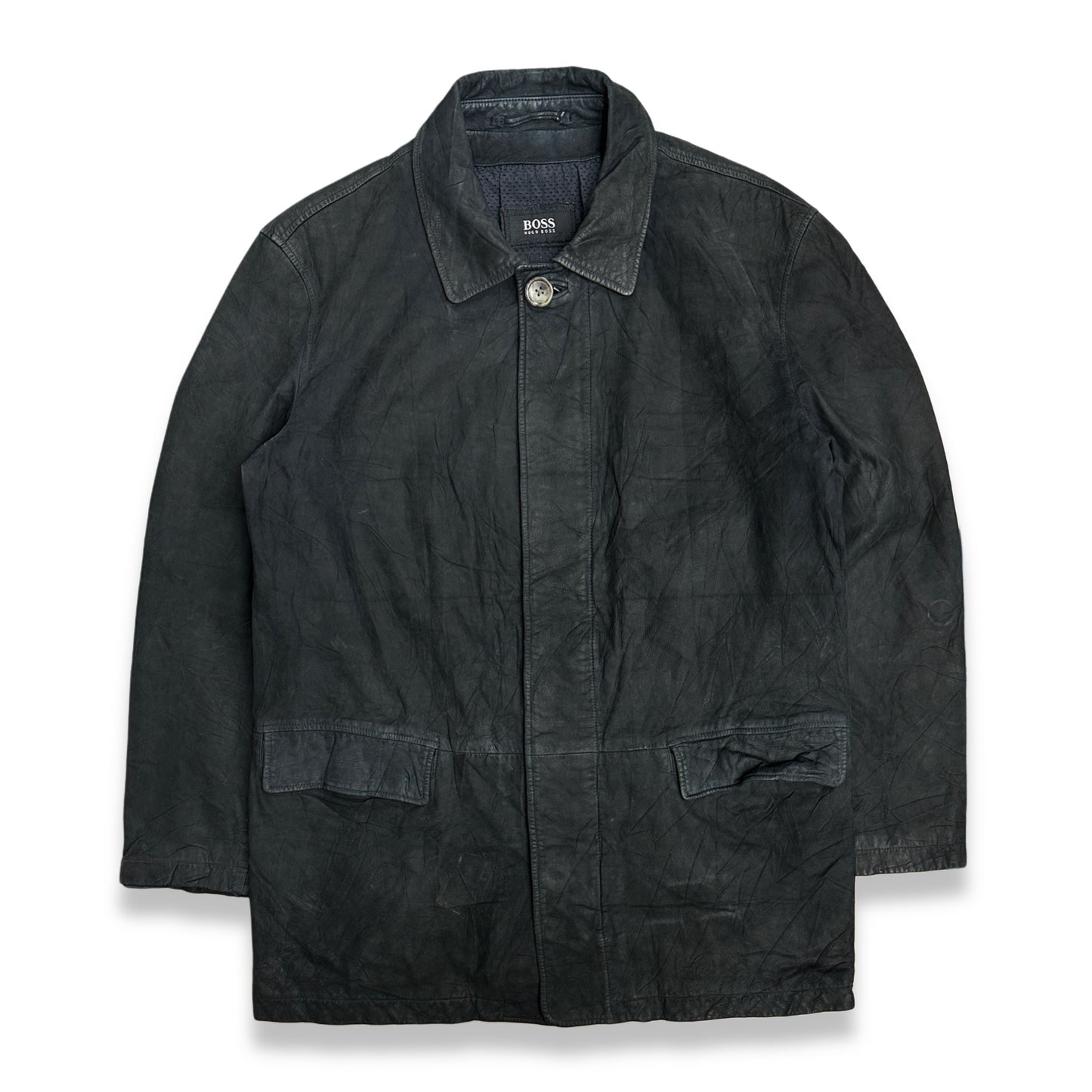 [50] 00s HUGO BOSS Lamb Skin Leather Jacket