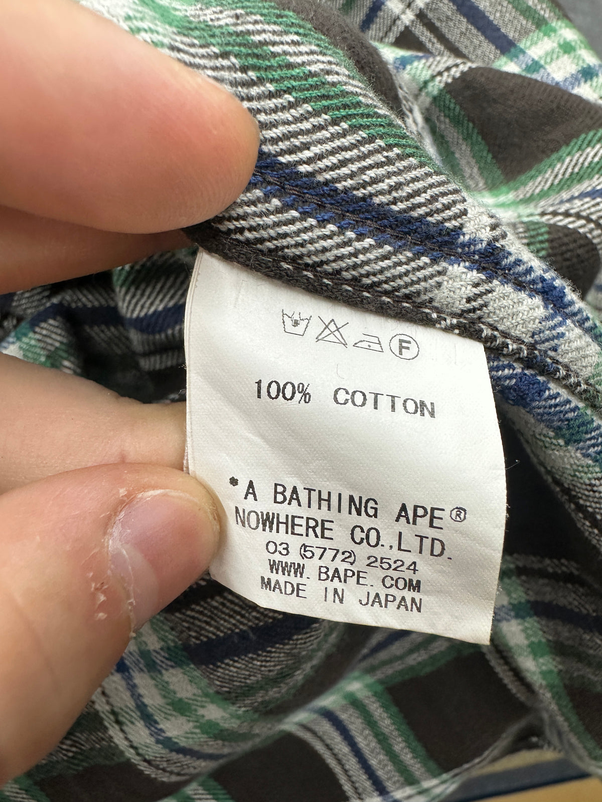 [M] 00s Bape Plaid Pattern Shirt
