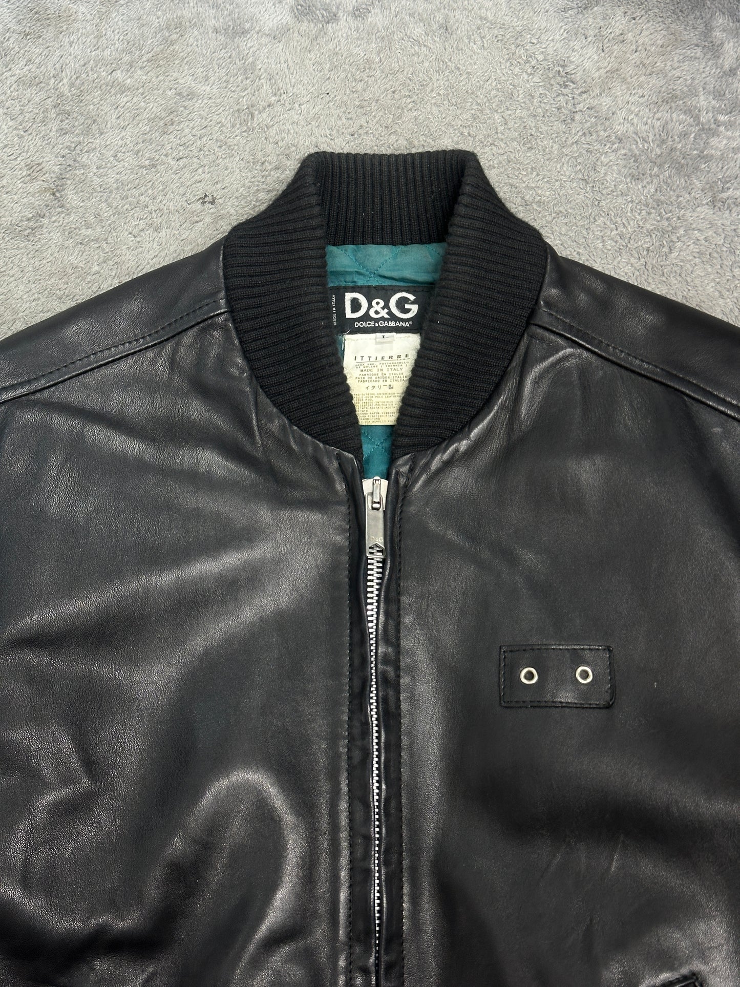[L] 2000' Dolce&Gabbana Leather Bomber Jacket