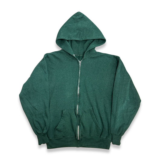 [M] 70s USA Vintage Green Hood Zip-up