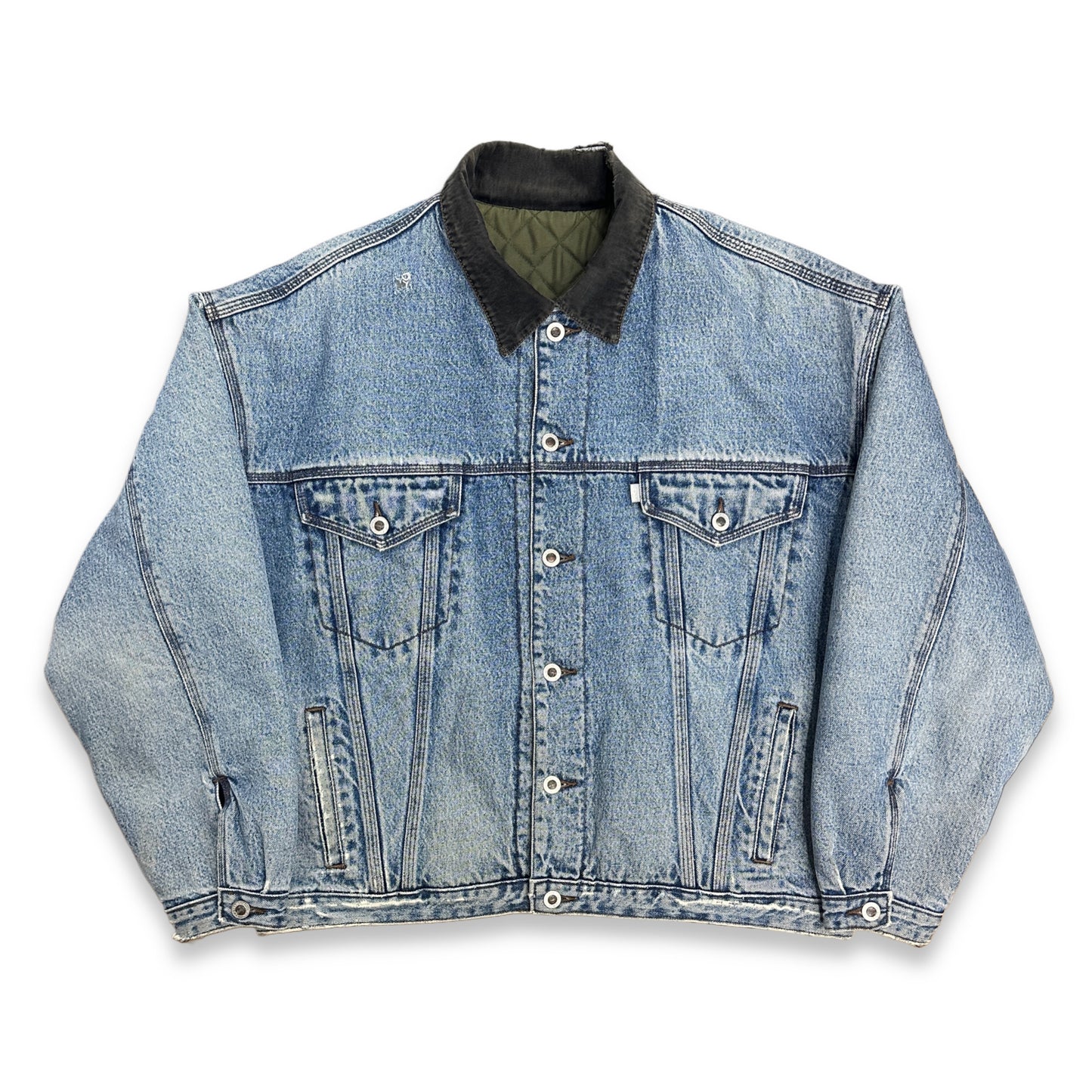 [L] 90s Levi's SilverTab Reversible Denim Quilting Jacket