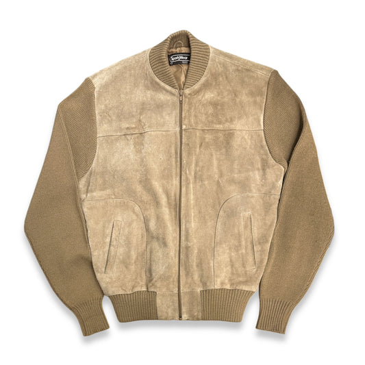 [XL] 80s Sears SportsWear Knit Suede Jacket