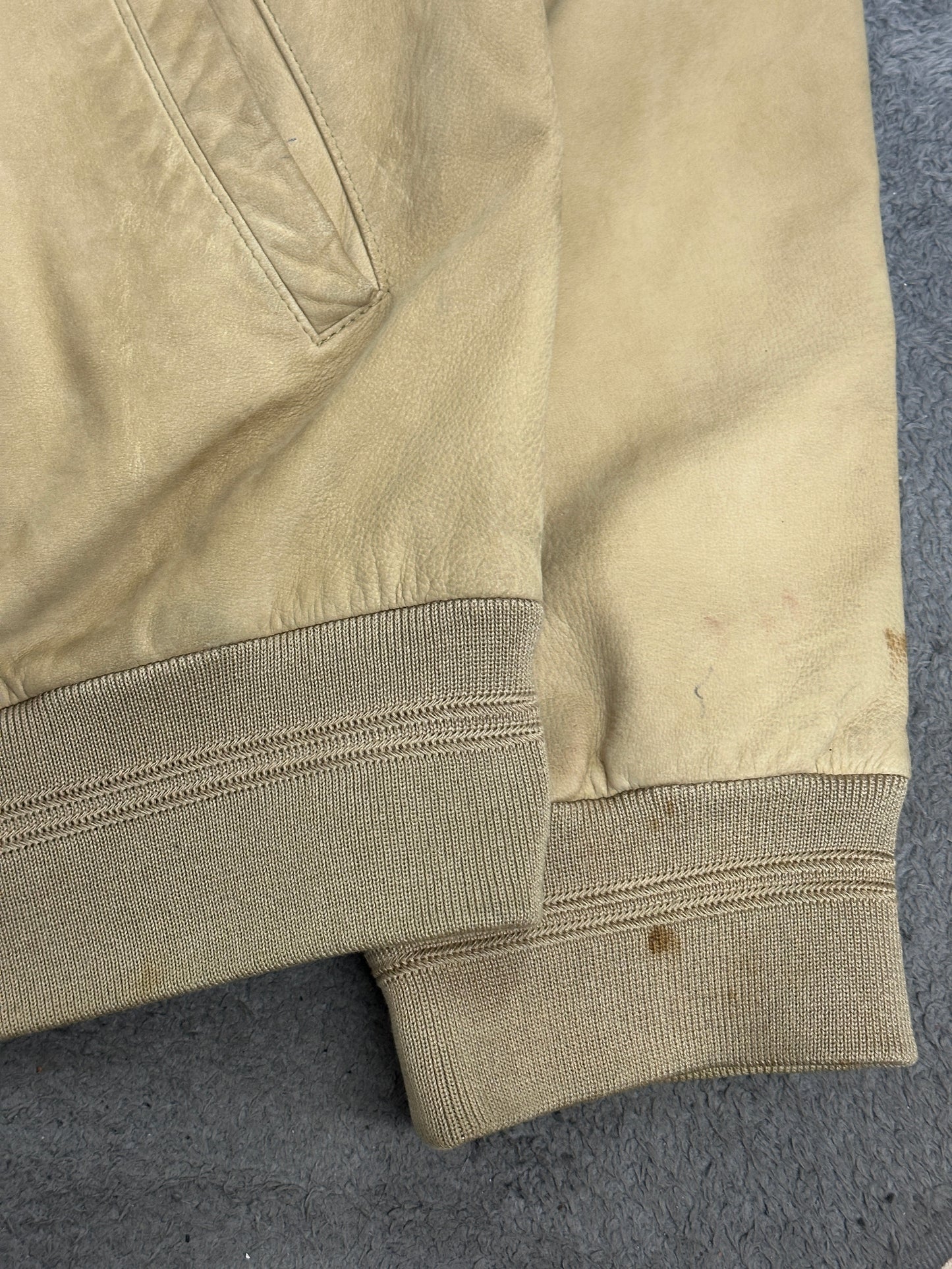 [XXL] 00s HUGO BOSS Suede Leather Bomber Jacket