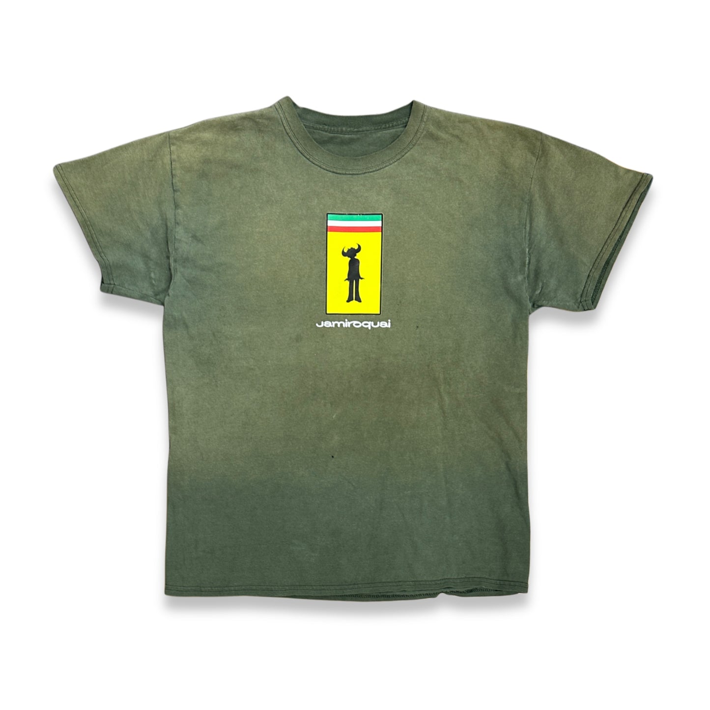 [L] 00s Jamiroquai Faded Green Tee