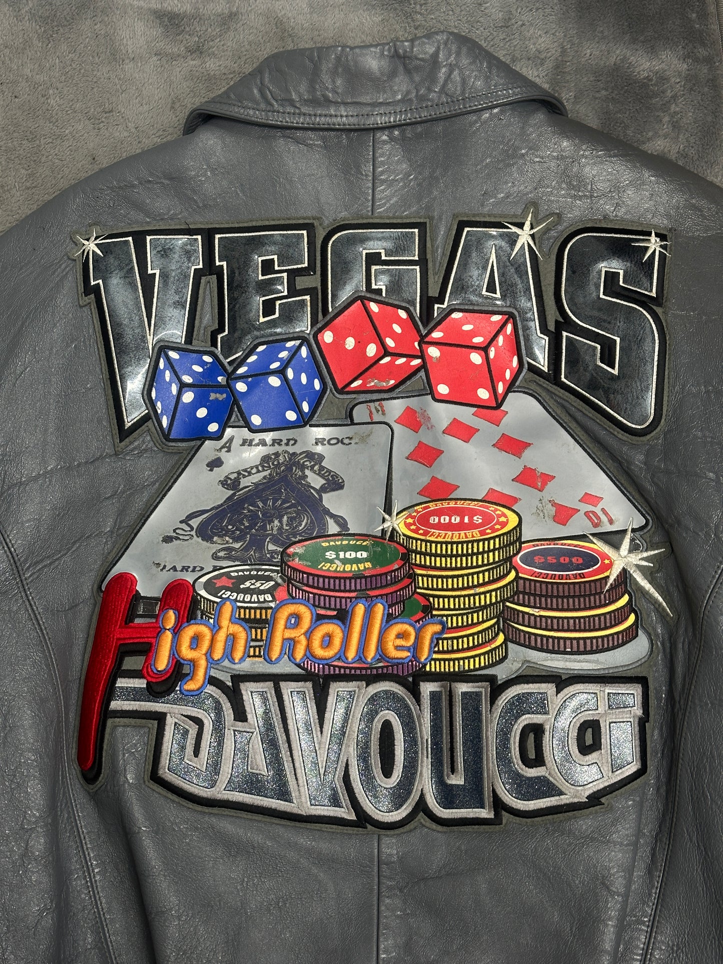 [XXL] 90s DAVOUCCI Leather Bomber Jacket
