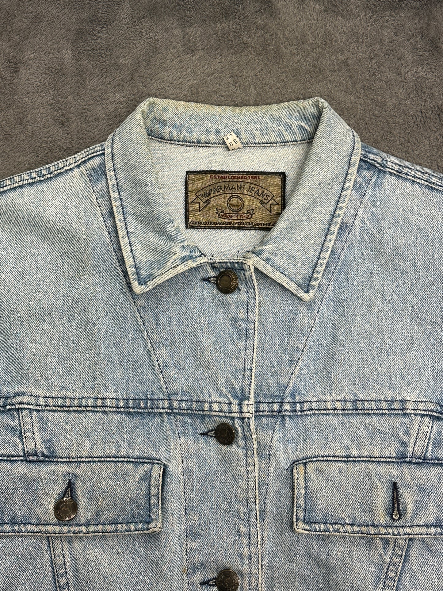 [M] 80s Armani Jeans Denim Trucker Jacket