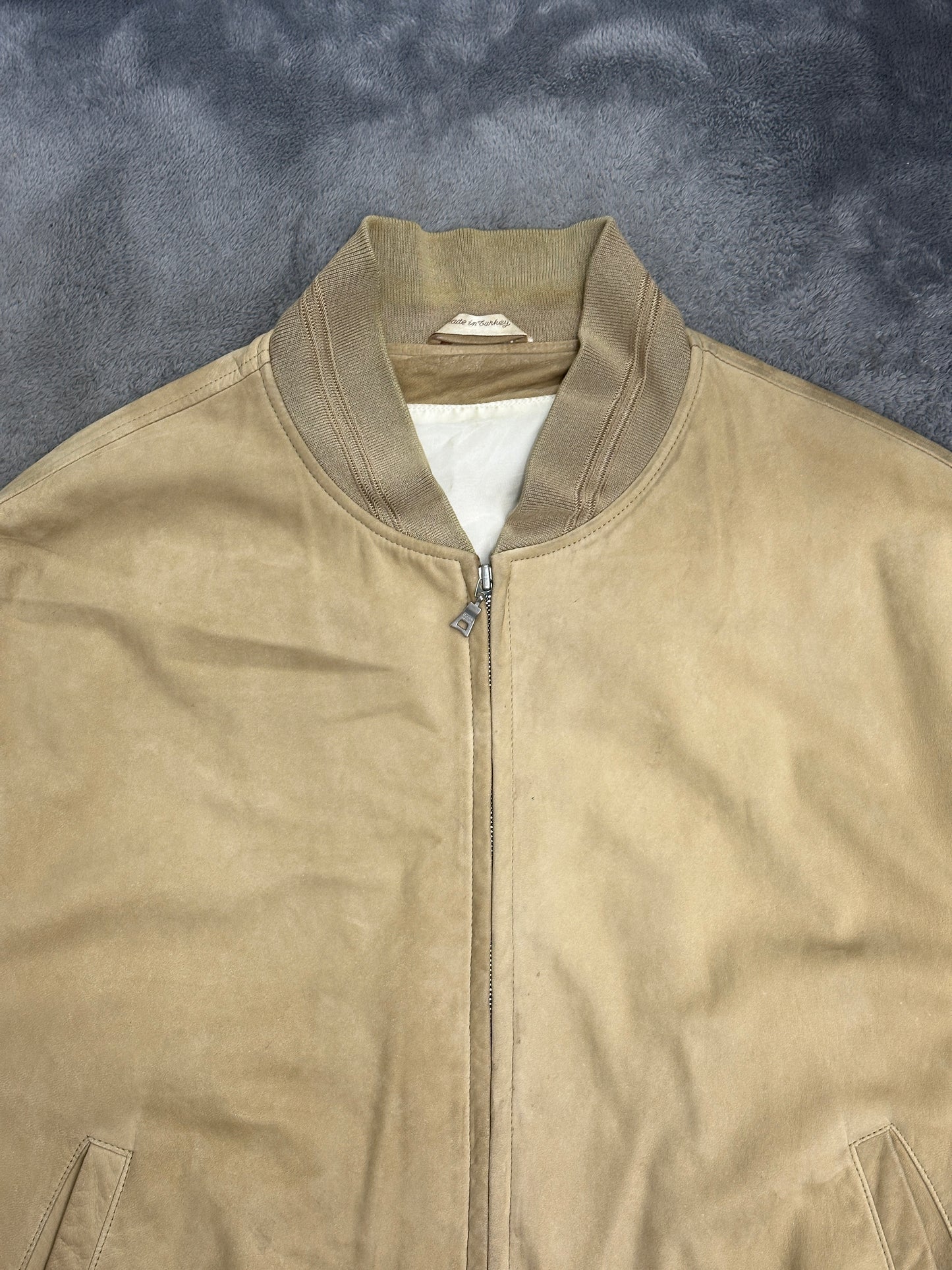 [XXL] 00s HUGO BOSS Suede Leather Bomber Jacket