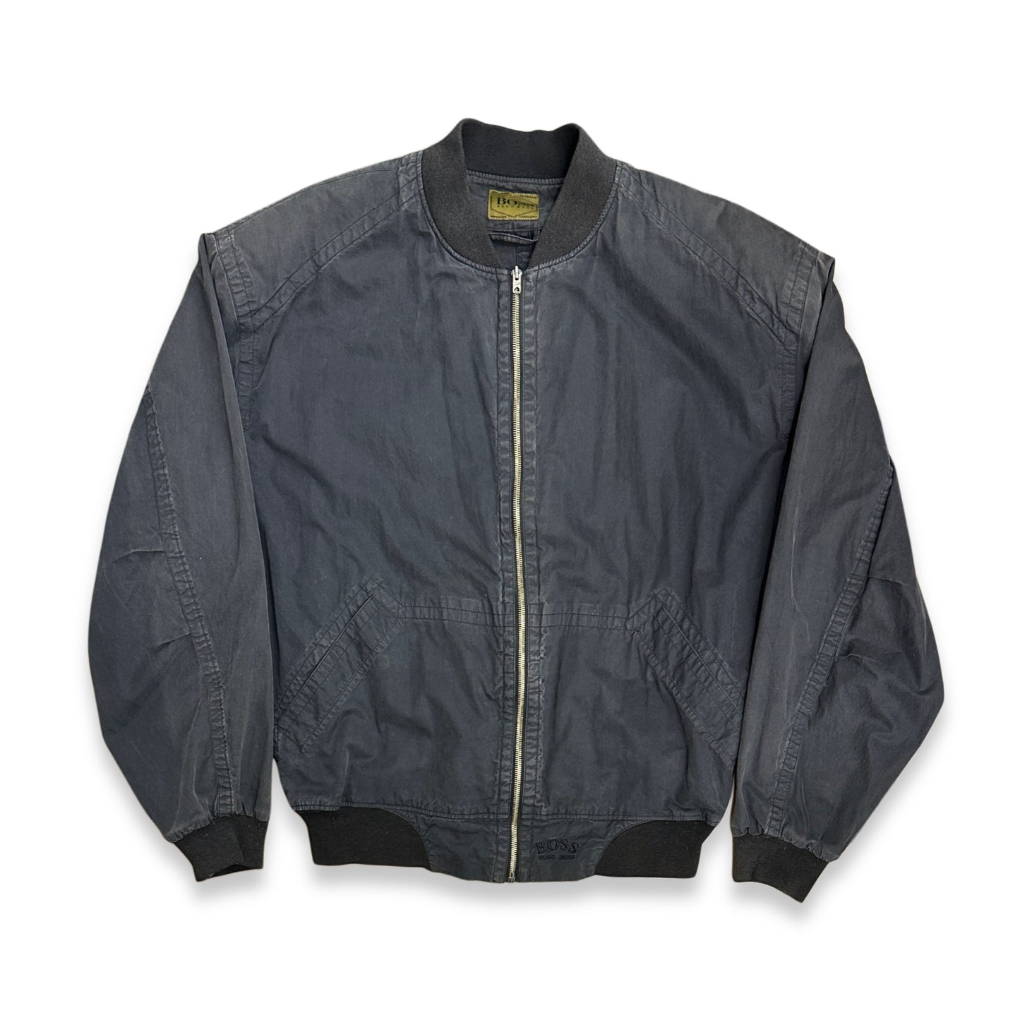 [XL] 80s HUGO BOSS Faded Bomber Jacket