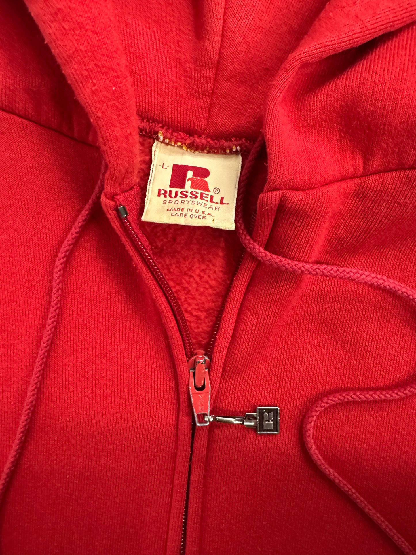 [L] 70s Russell Red Hood Zip-up