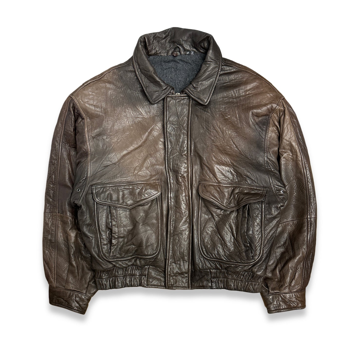 [44] 90s HUGO BOSS Aviator Leather Jacket