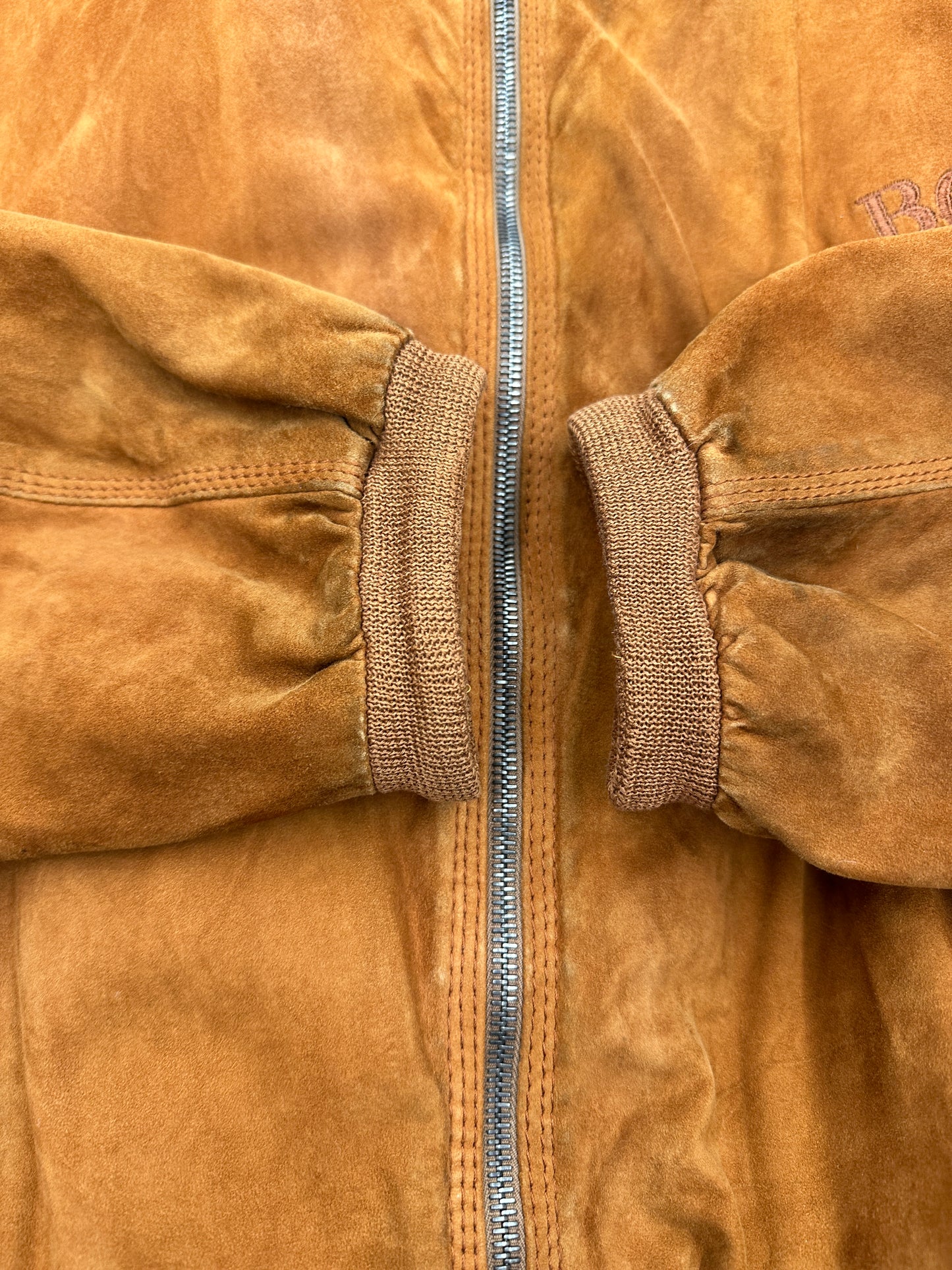 [XL] 80s HUGO BOSS Suede Bomber Jacket