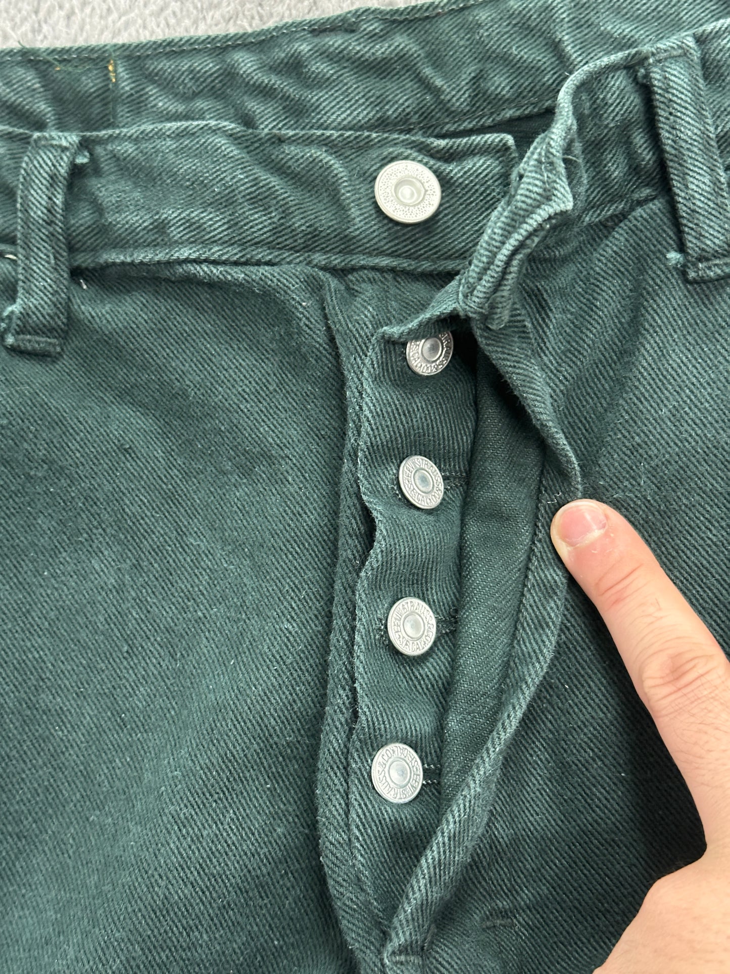 [36x32] 2000' Levi's 501 Green Denim Pants