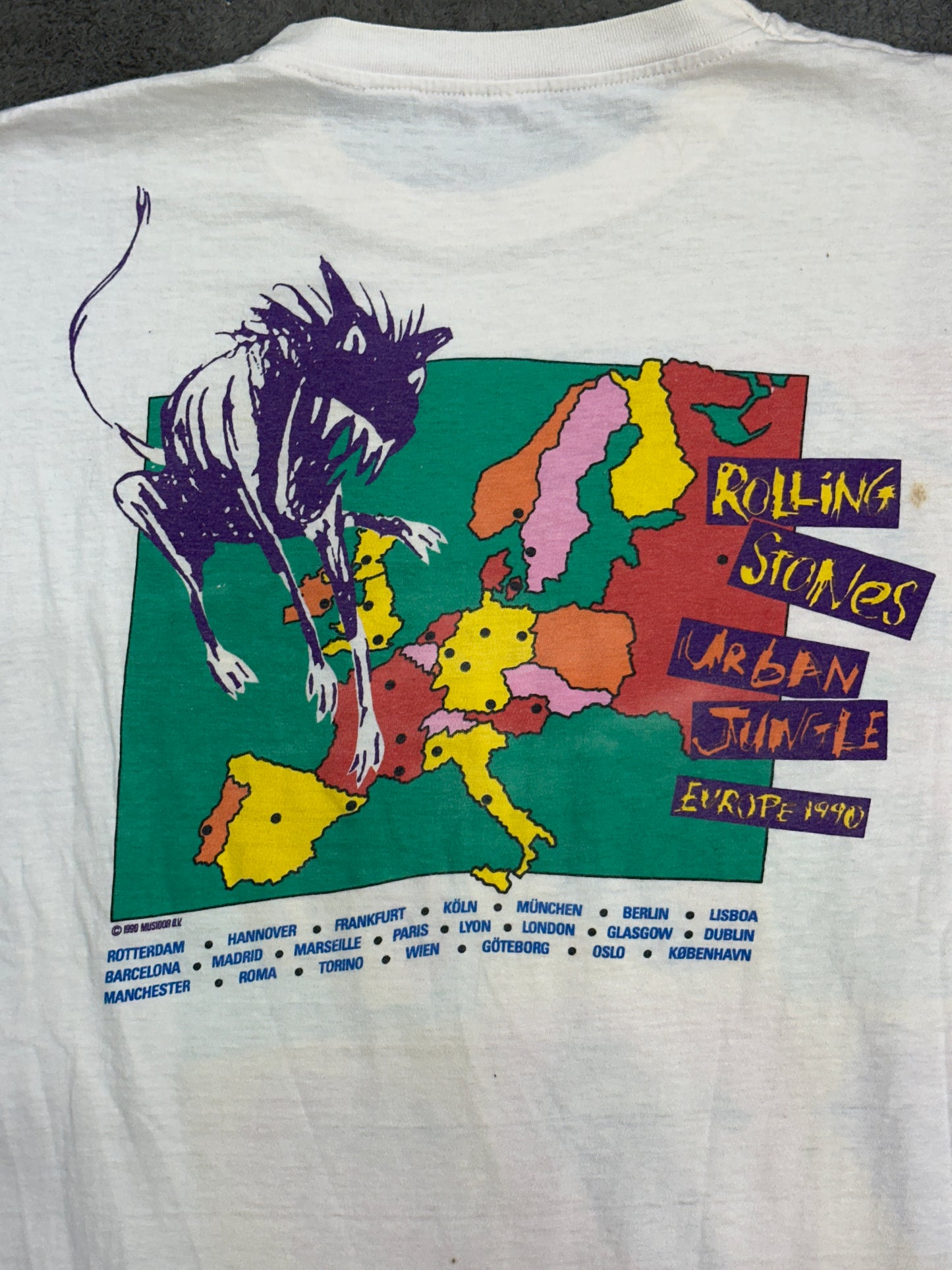 [L] 1990' Rolling Stones Urban Jungle Euro Tour Tee