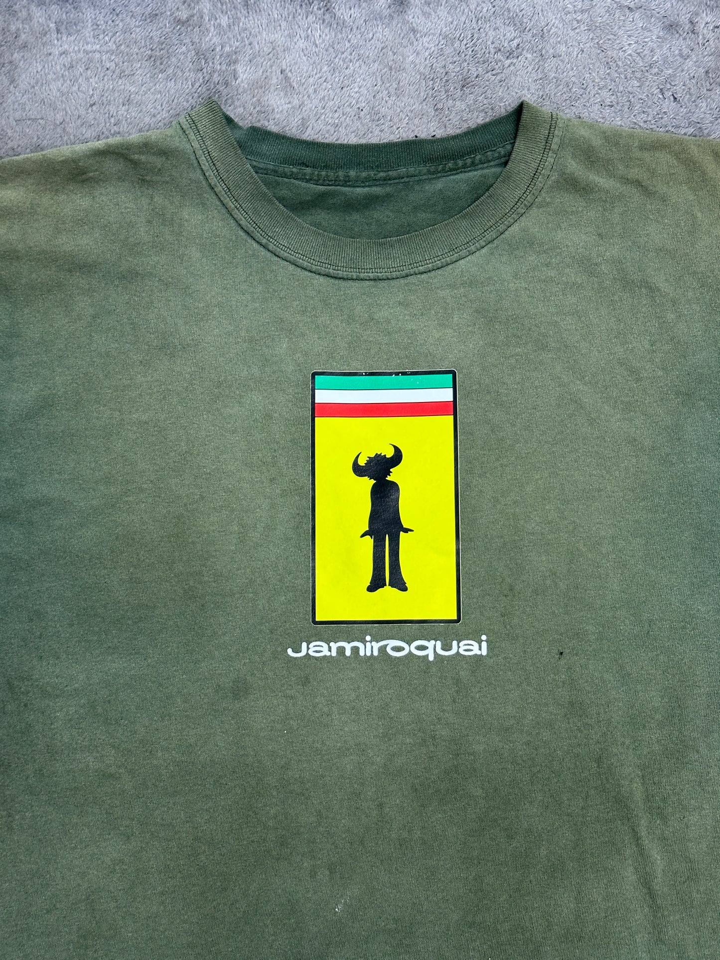 [L] 00s Jamiroquai Faded Green Tee