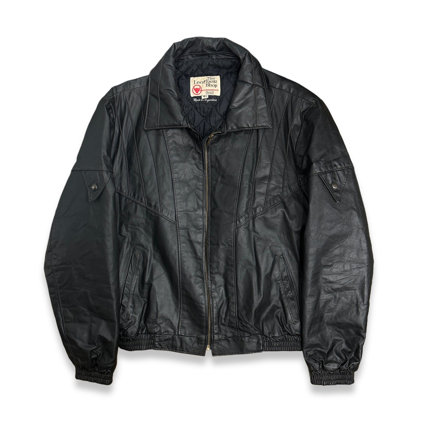 [46] 70s Sears Leather Bomber Jacket