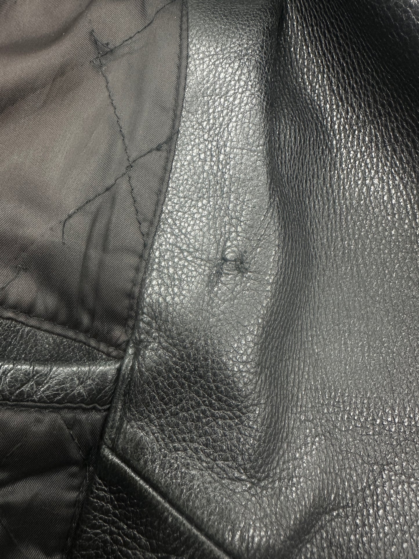 [M] 90s DKNY Leather Car Coat