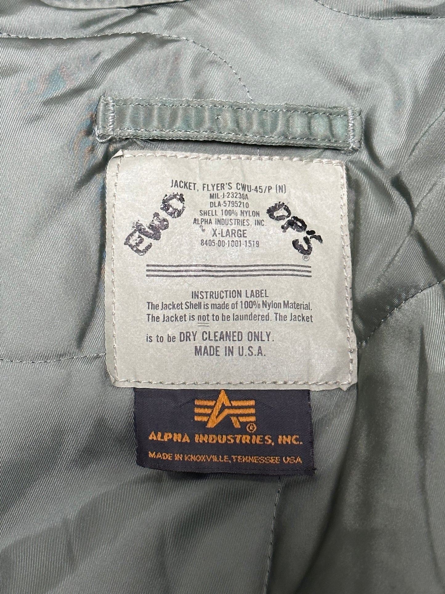 00s Alpha Industries CWU 45/P Jacket XL