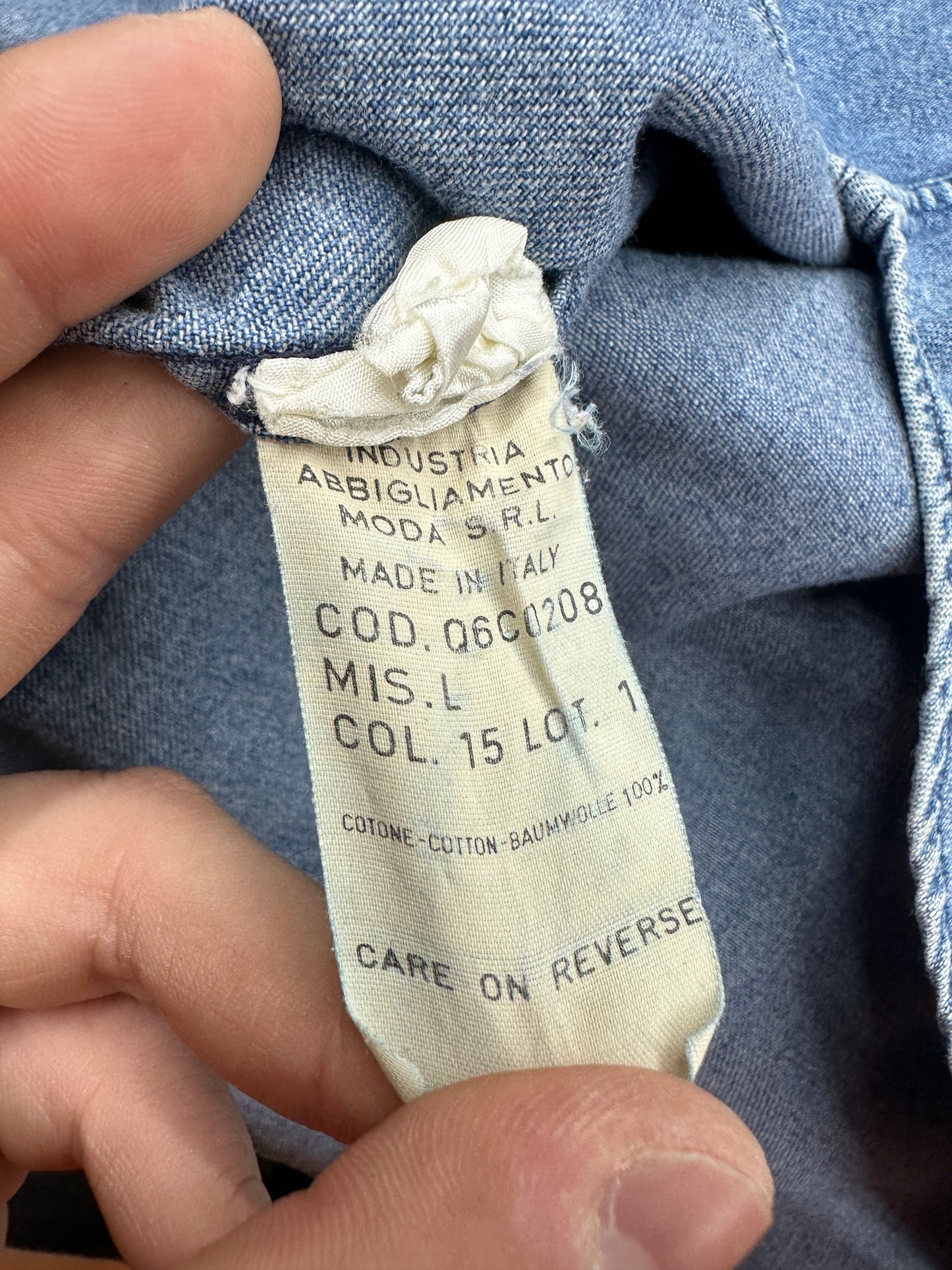 [L] 80s Armani Jeans Denim Wear Shirt