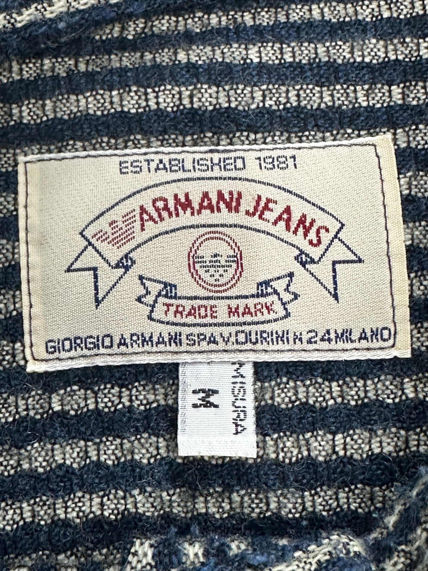 [M] 90s Armani Jeans Stripe Shirts