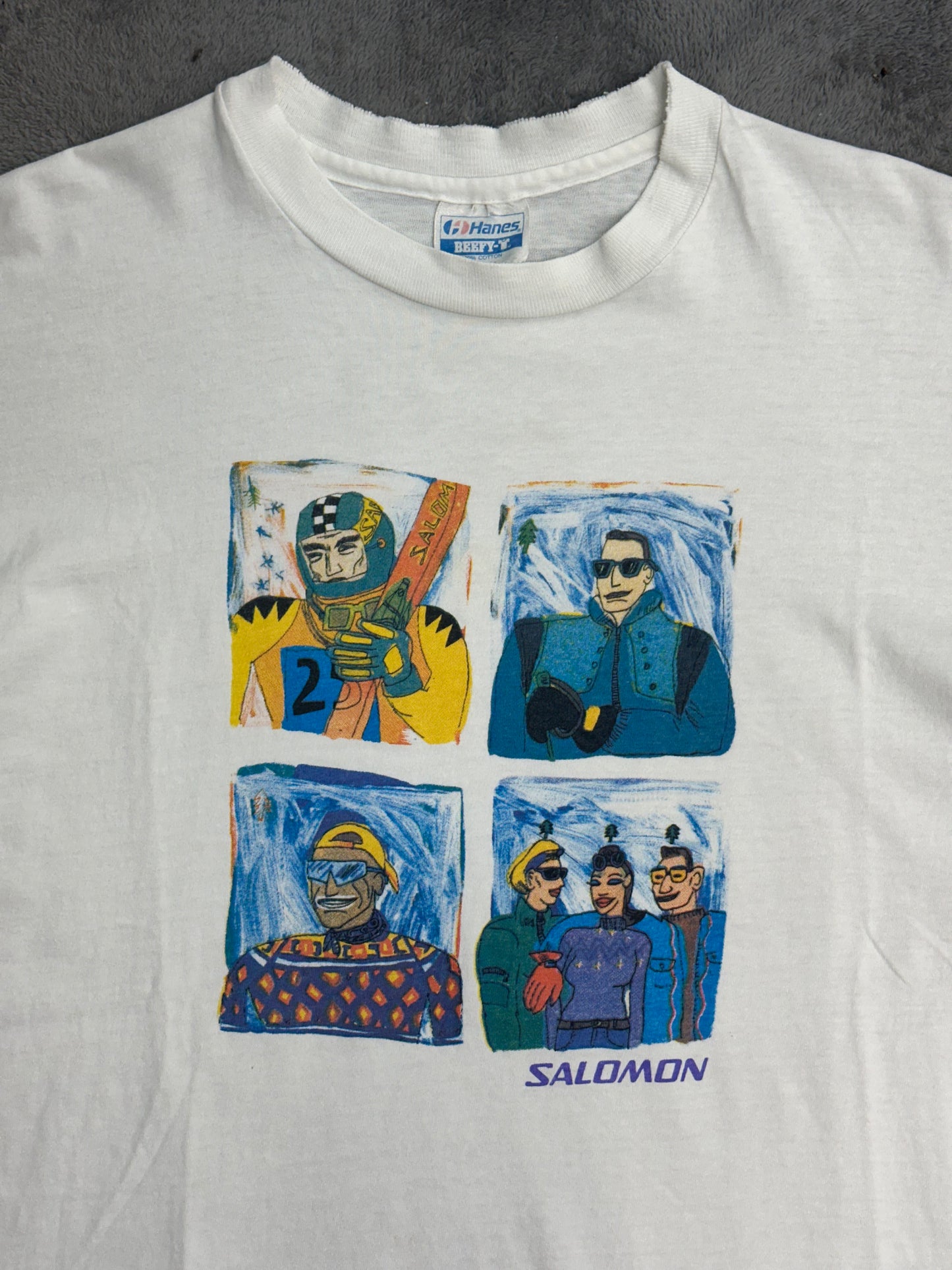 [L] Late 80s SALOMON Ski Cartoon Tee