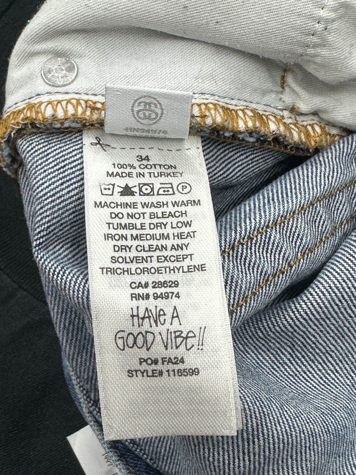 [34] Stussy BIGOL Jean Indigo