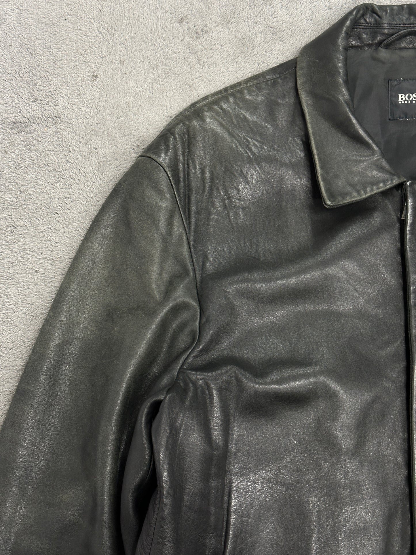 [L] 00s HUGO BOSS Lamb Skin Leather Jacket