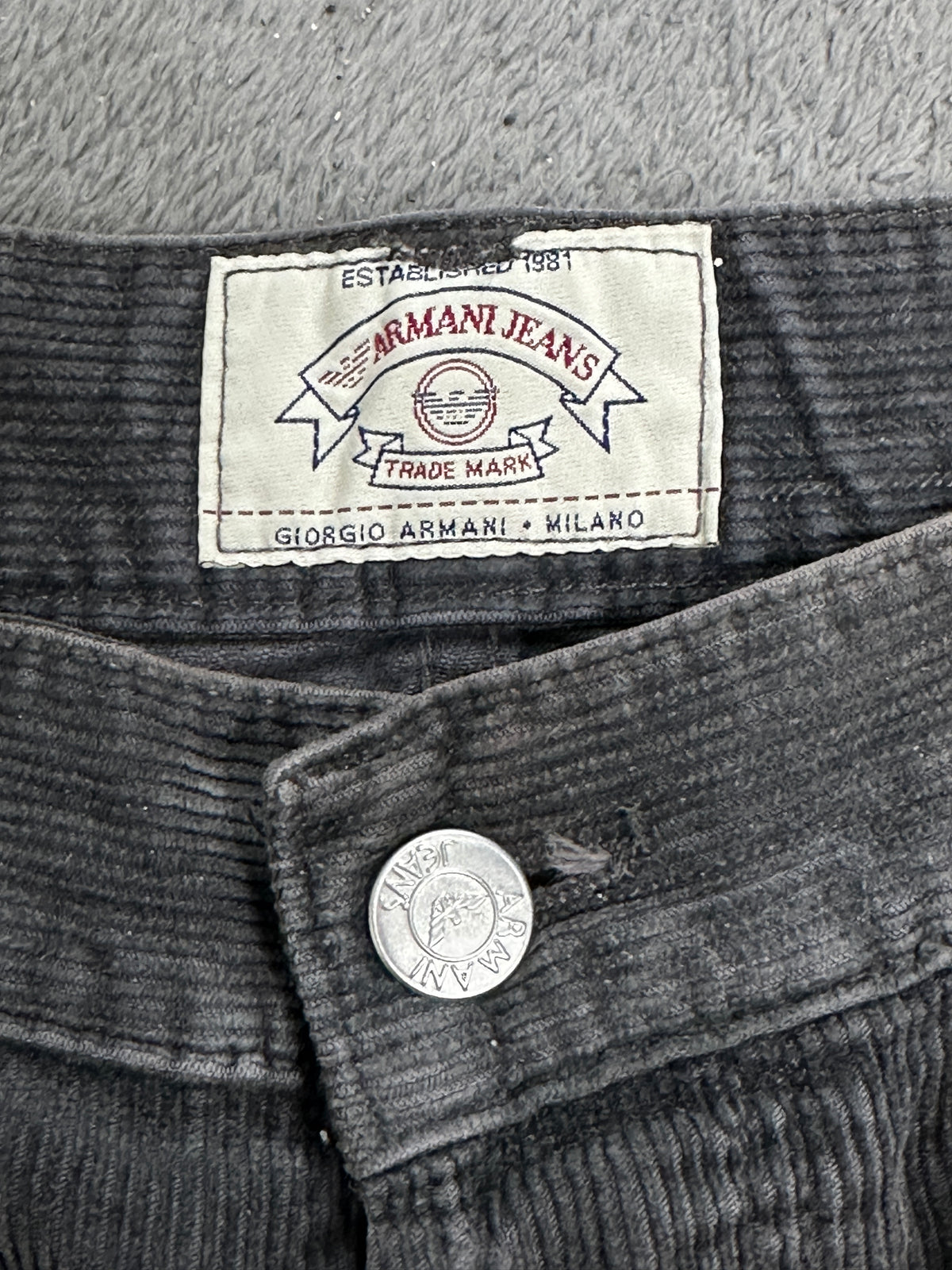 [40] 90s ARMANI JEANS Corduroy Denim Pants