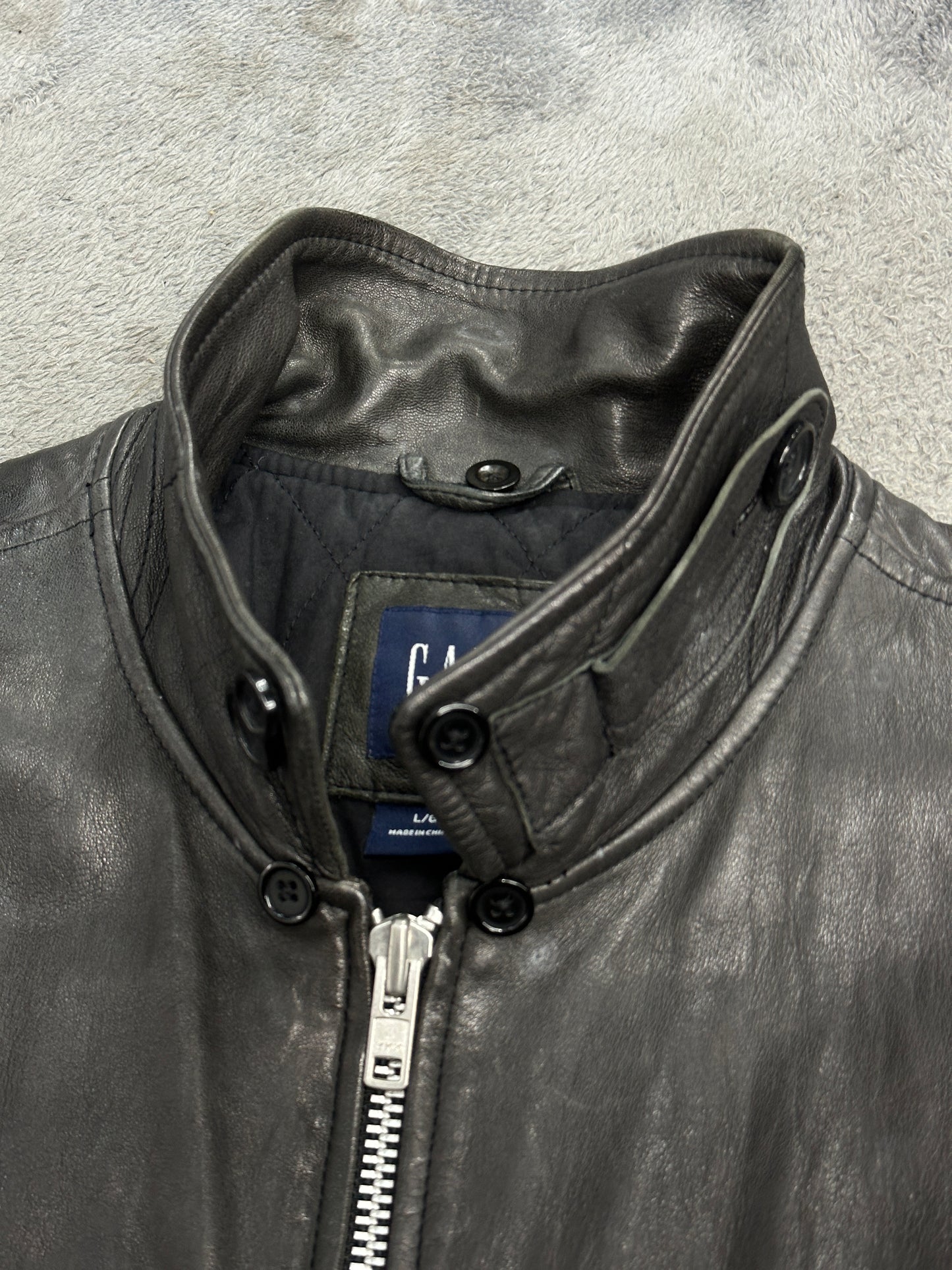 [L] 90s GAP Leather Bomber Jacket