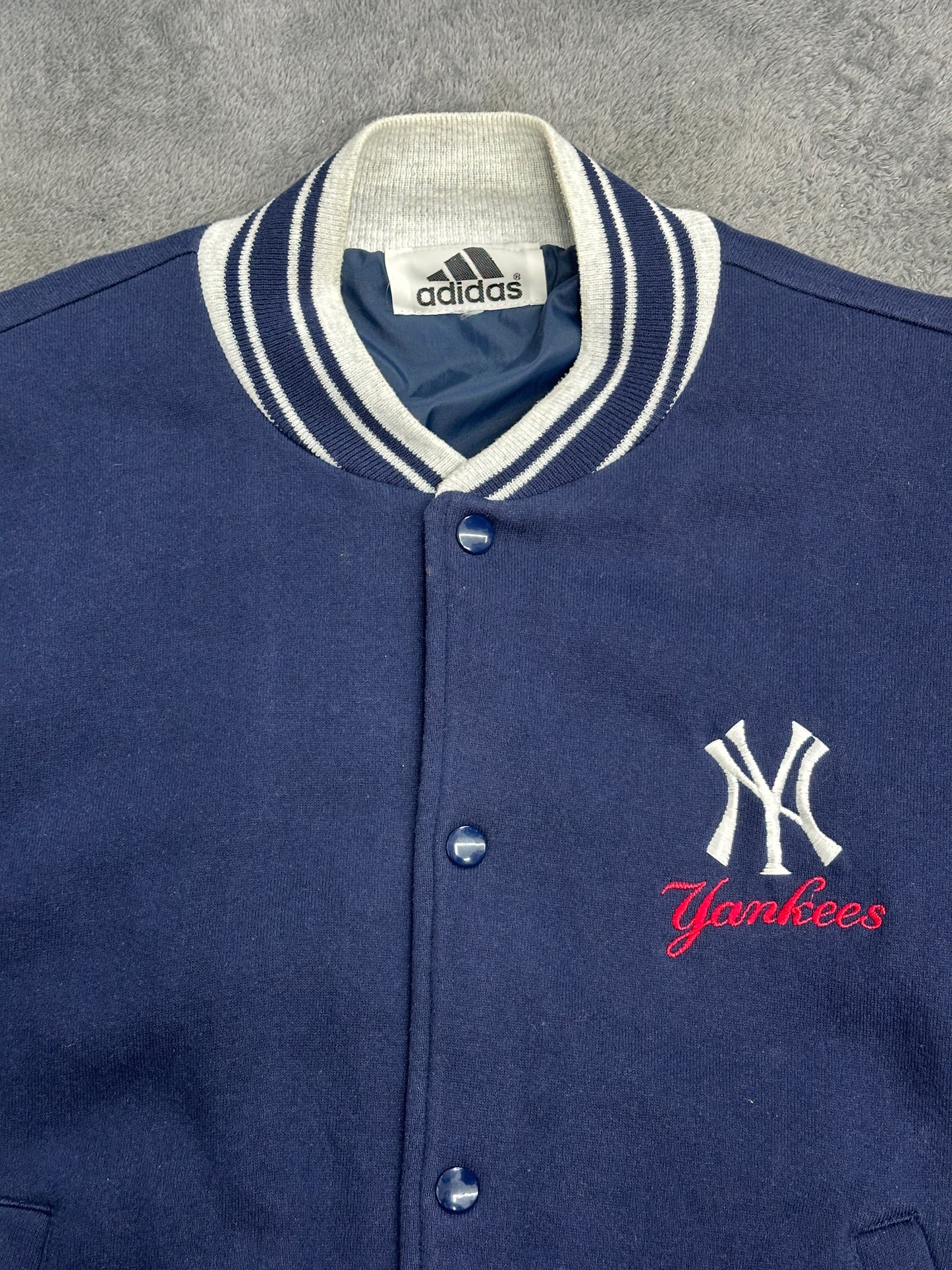 [XL] 90s Adidas NY Yankees Sweat Varsity Jacket