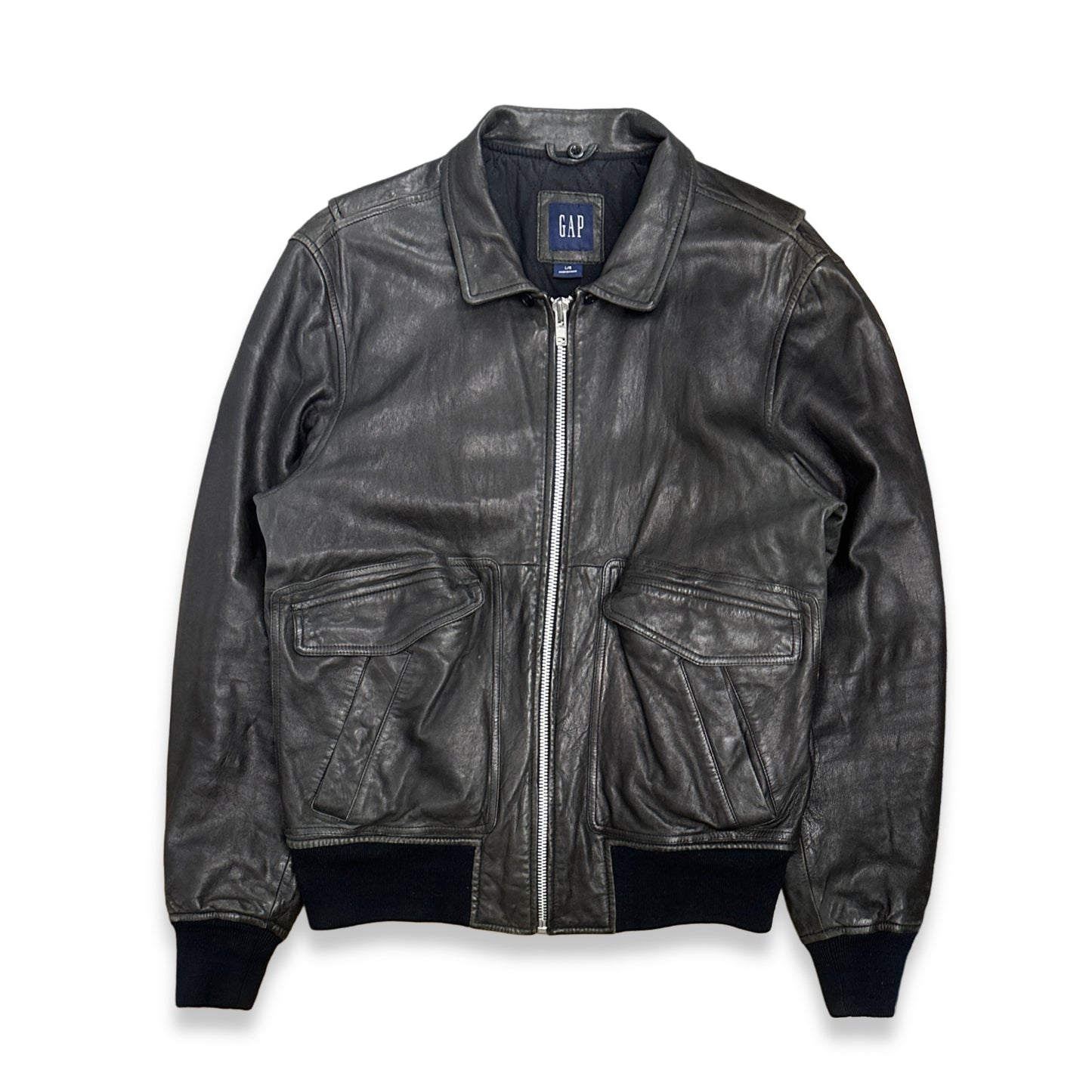 [L] 90s GAP Leather Bomber Jacket