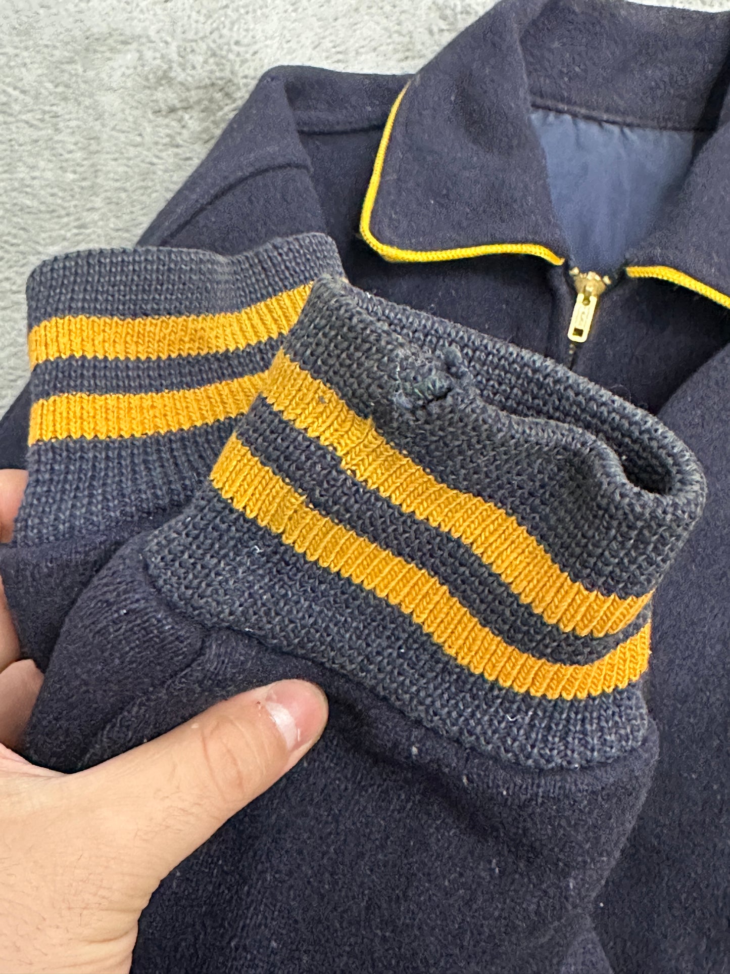 [M] 60s 'ELCO High School' Reversible Wool Varsity Jacket