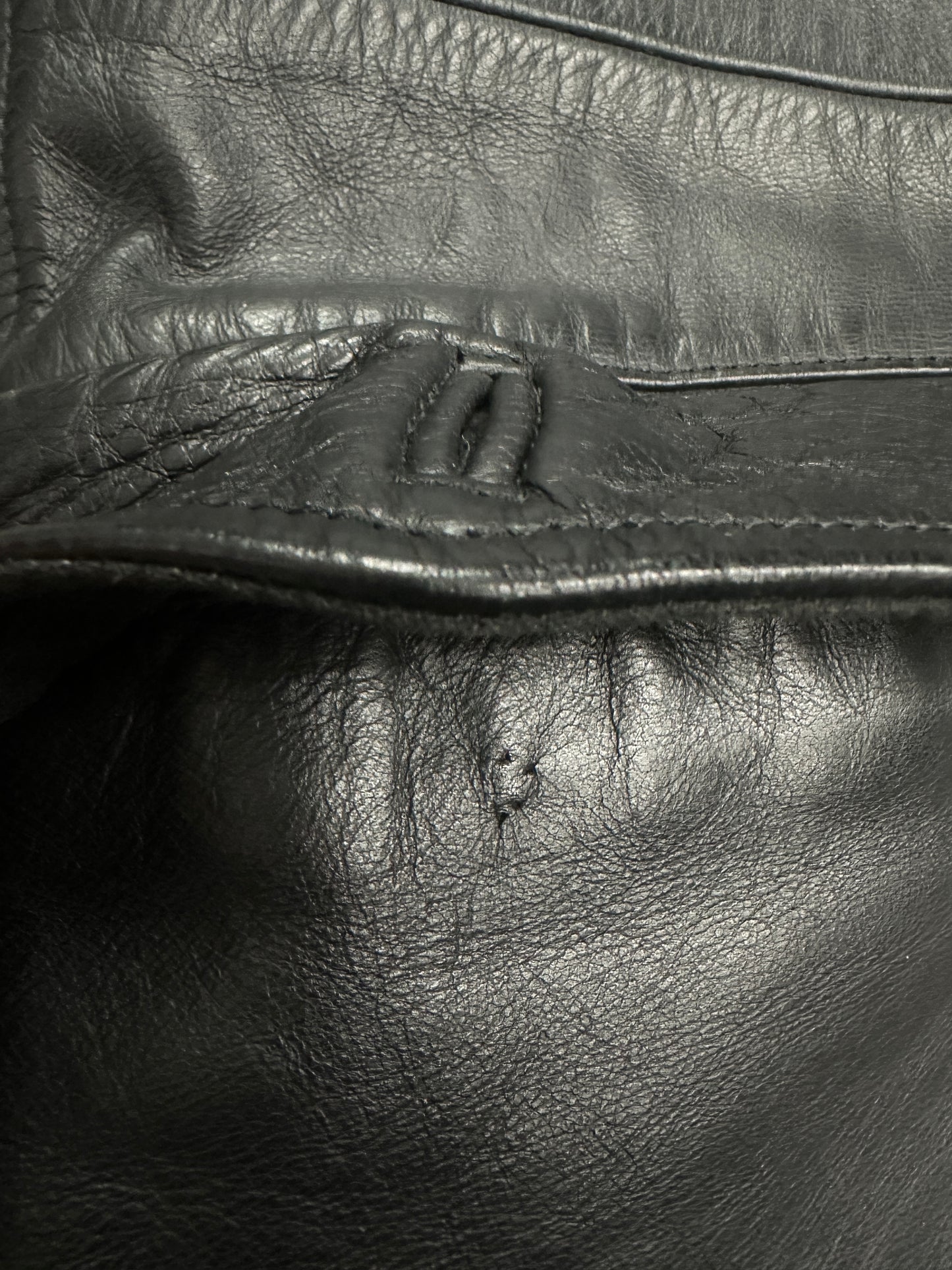 [50] 80s Armani Jeans Leather Jacket