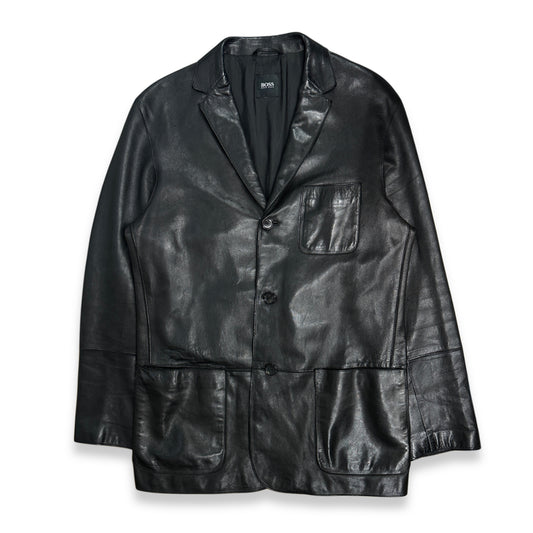 [50] 90s HUGO BOSS Lambskin Leather Blazer