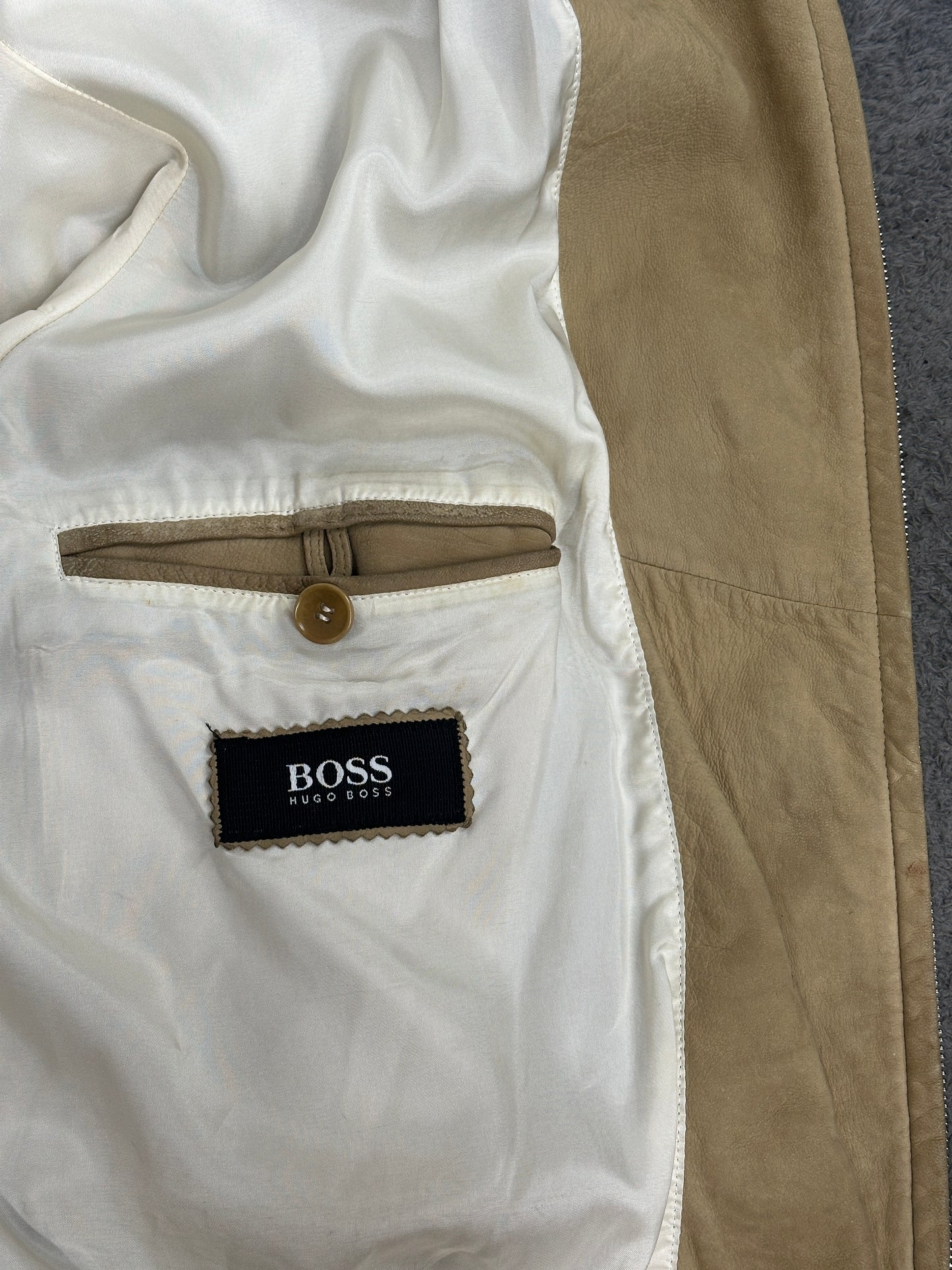 [XXL] 00s HUGO BOSS Suede Leather Bomber Jacket