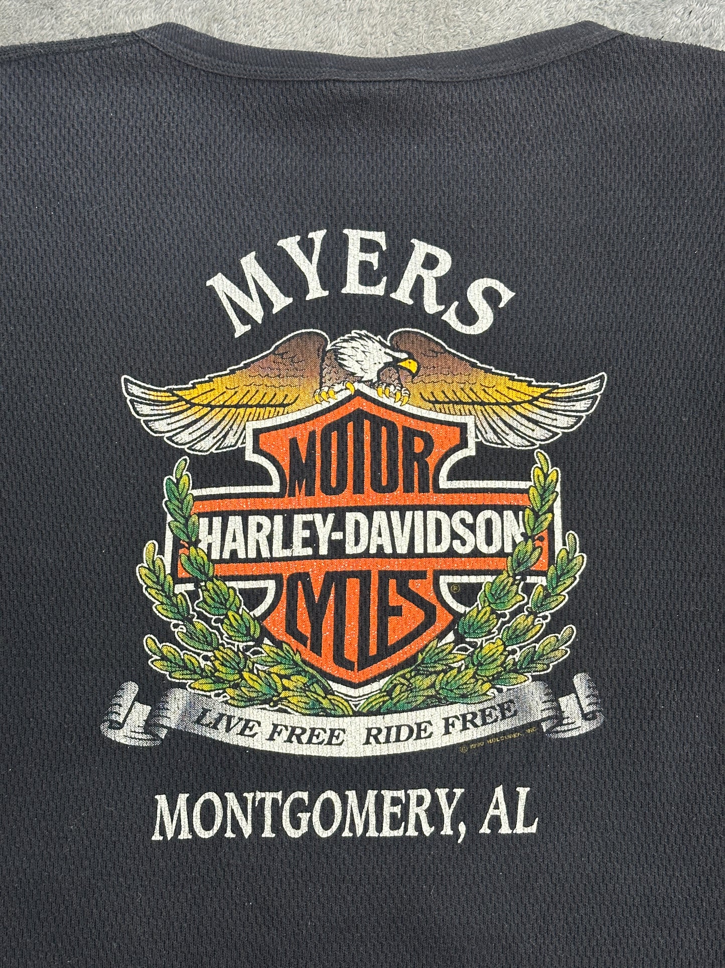 [XXXL] 90s Harley Davidson Flame Thermal Long Sleeve