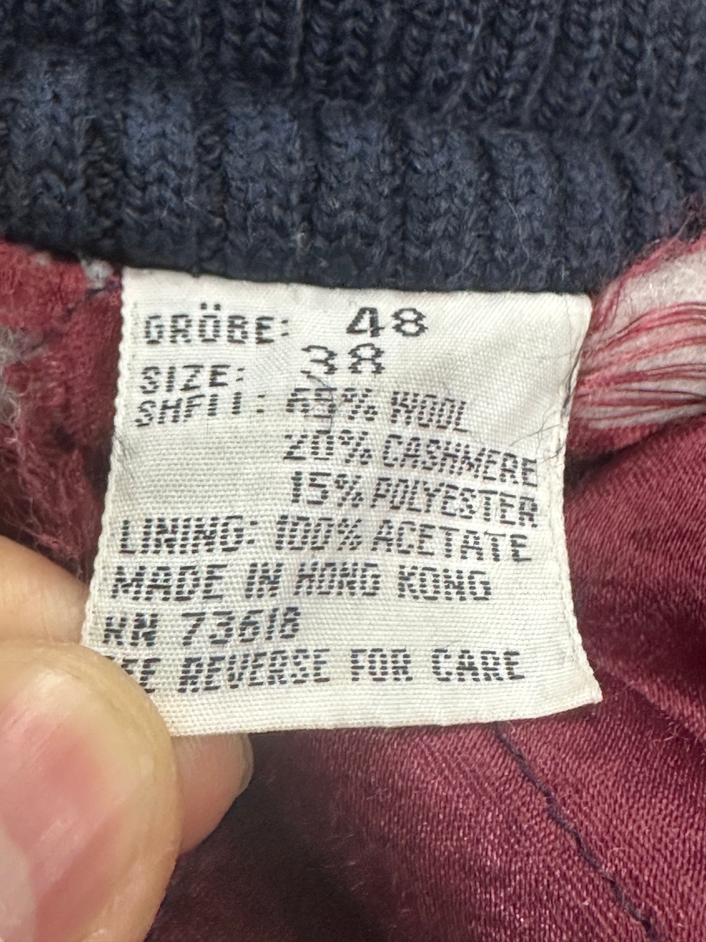 [48] 80s HUGO BOSS Wool/Cashmere Bomber Jacket