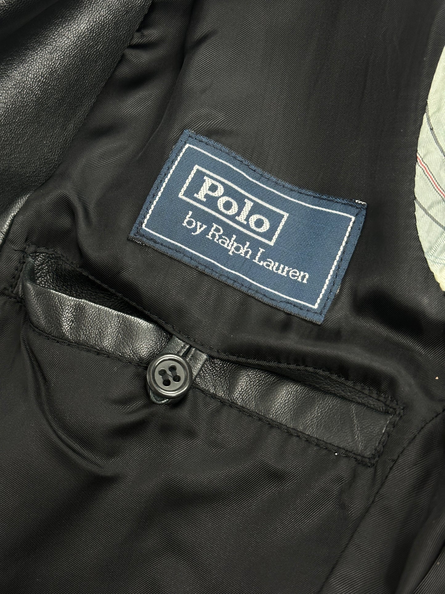 [50] 90s Polo Ralph Lauren Nappa Agnello Leather Blazer