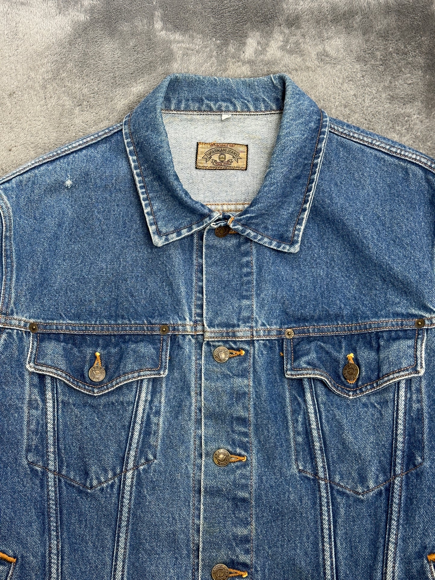 [XL] Late 80s Armani Jeans Faded Denim Jacket
