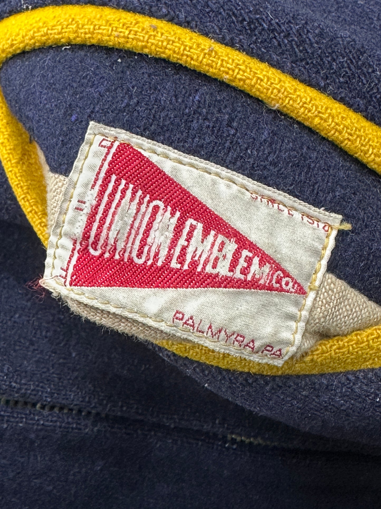 [M] 60s 'ELCO High School' Reversible Wool Varsity Jacket