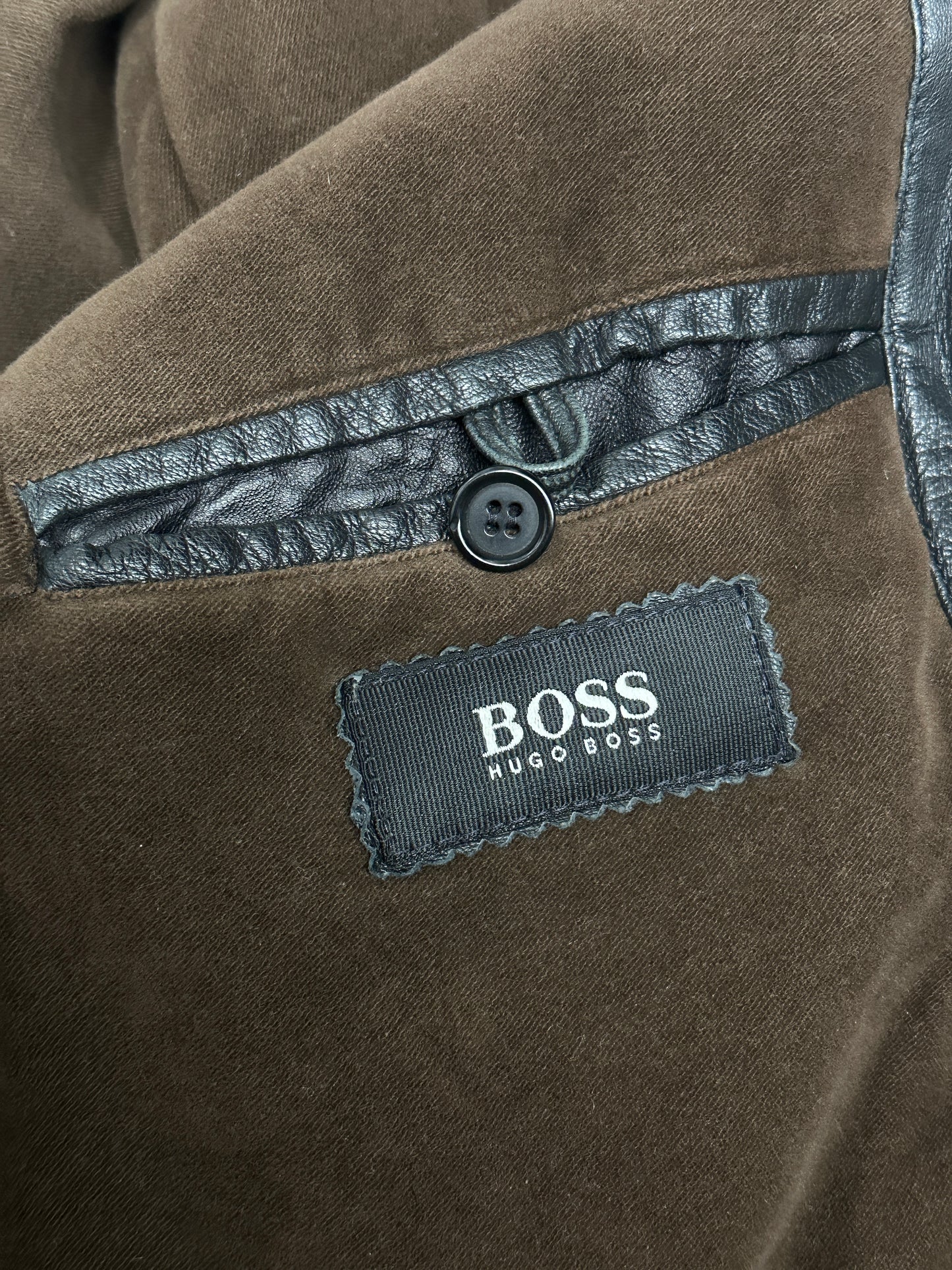 [48] 90s HUGO BOSS Leather Bomber Jacket
