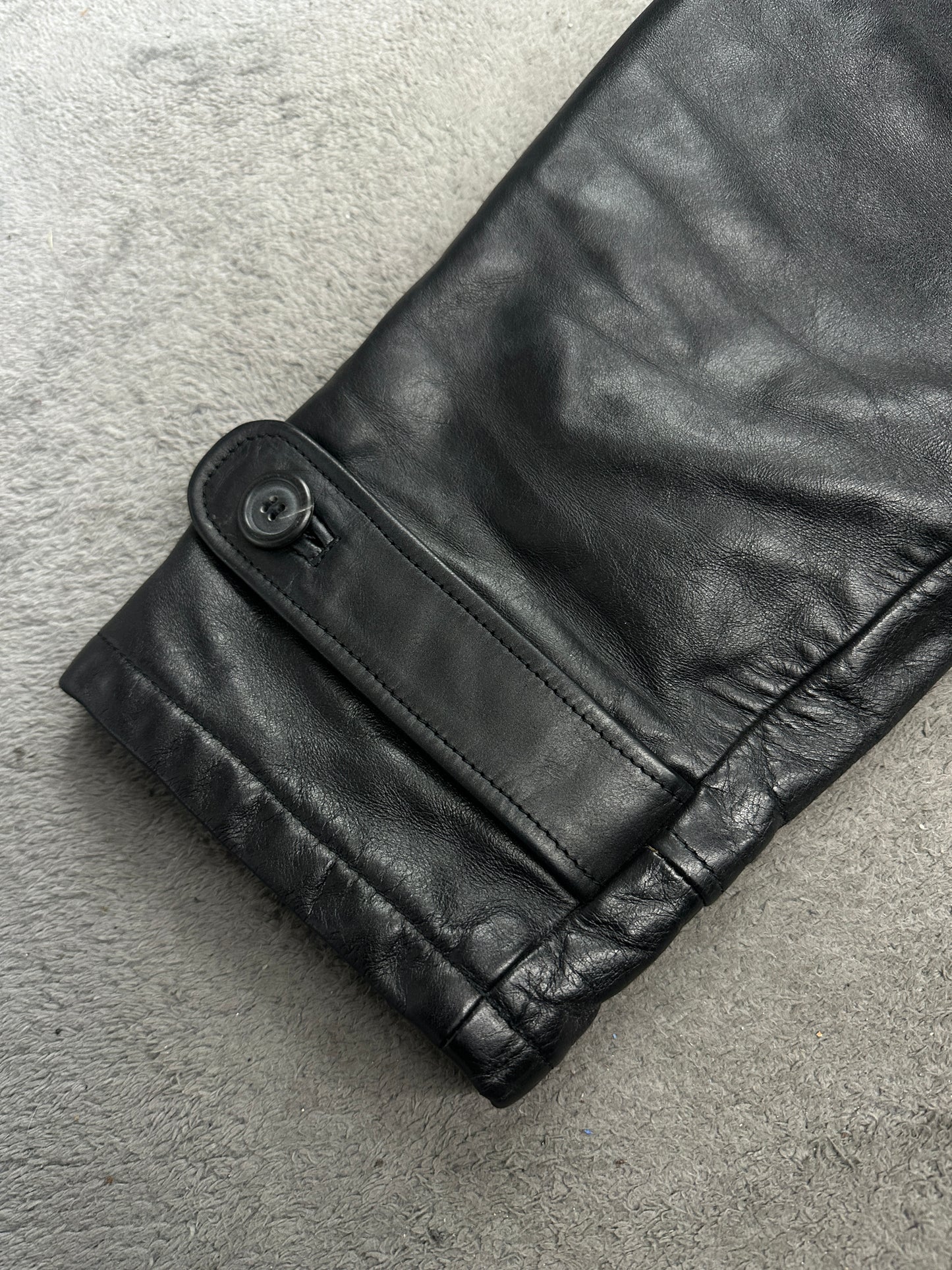 [50] 80s Armani Jeans Leather Jacket