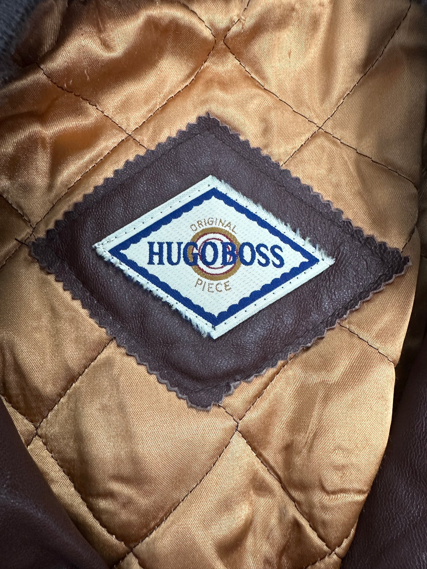 [52] 90s HUGO BOSS Leather Bomber Jacket