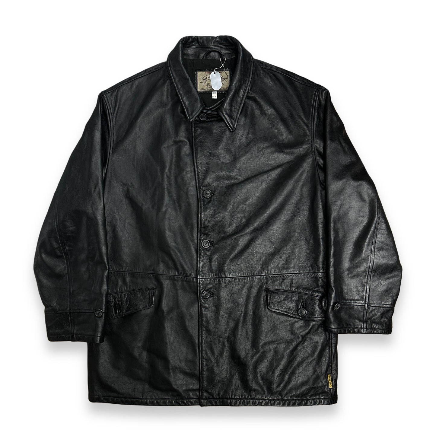 [50] 80s Armani Jeans Leather Jacket
