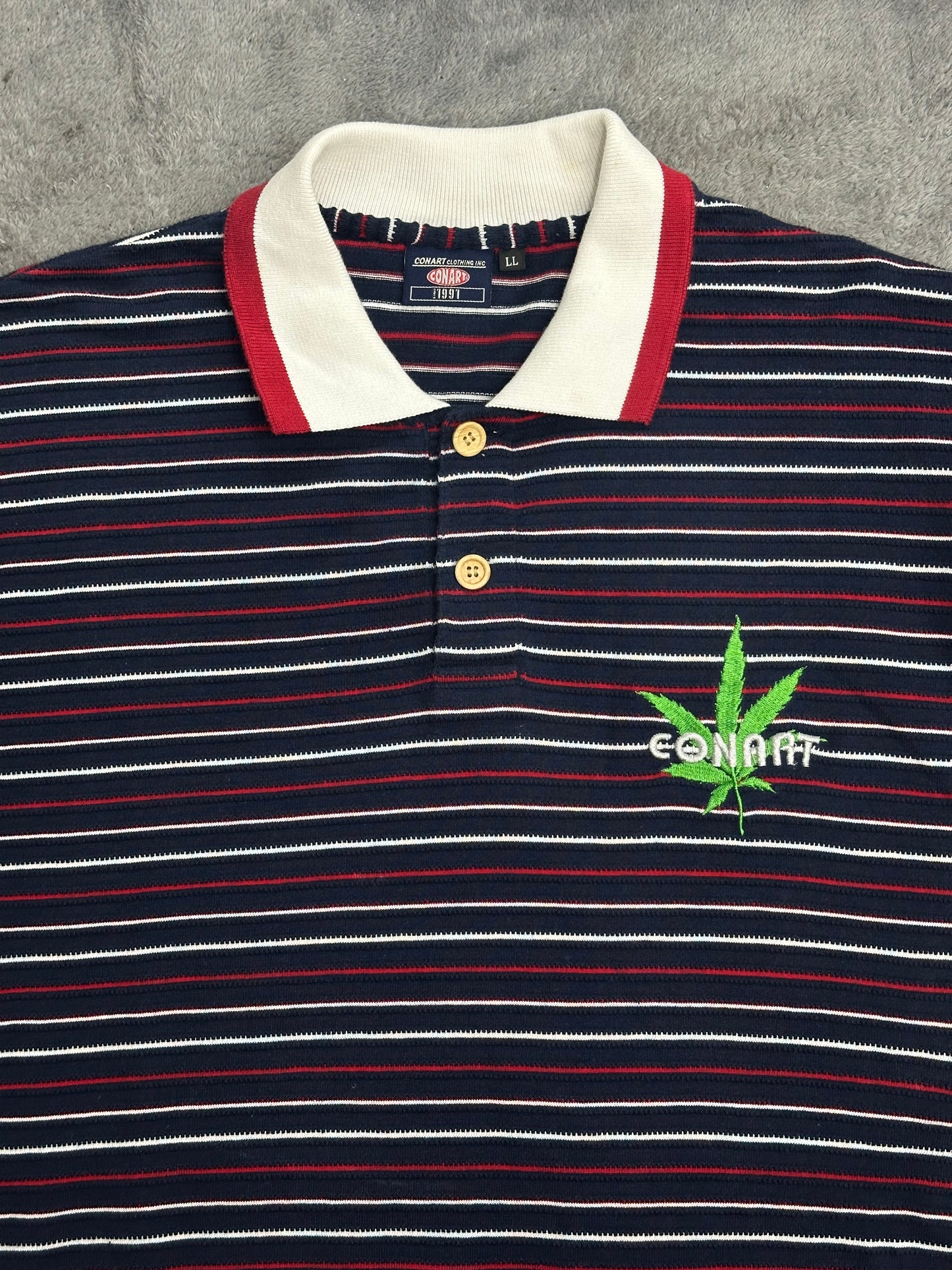 [L] 00s Conart Chronic Knit Half shirt