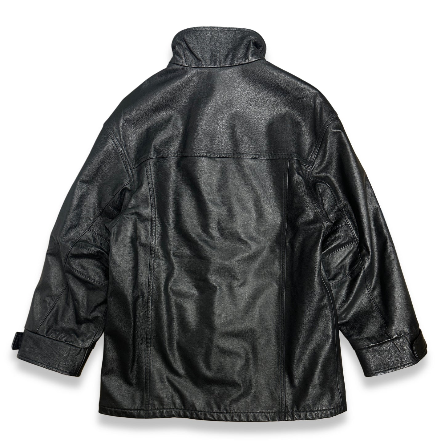 [M] 90s Armani Jeans Leather Jacket