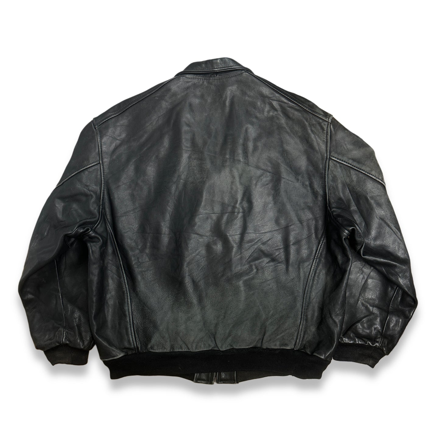 [XXL] 80s Chevignon Leather Bomber Jacket