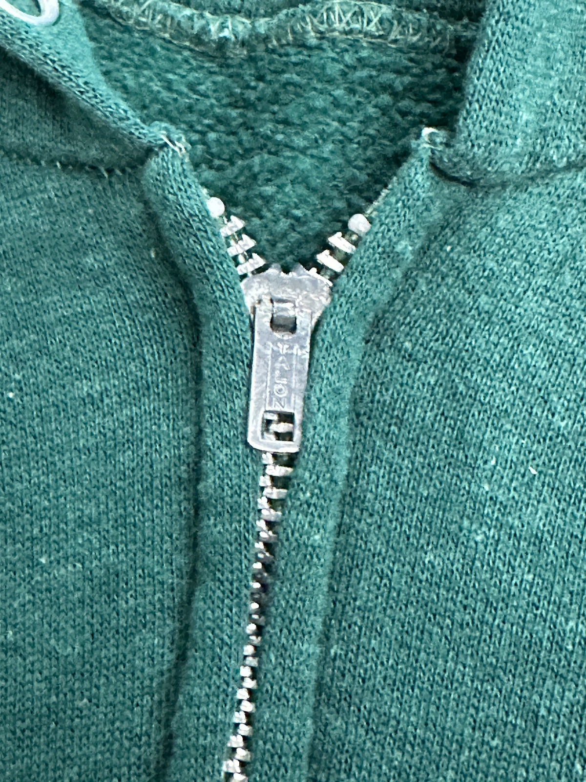 [M] 70s USA Vintage Green Hood Zip-up