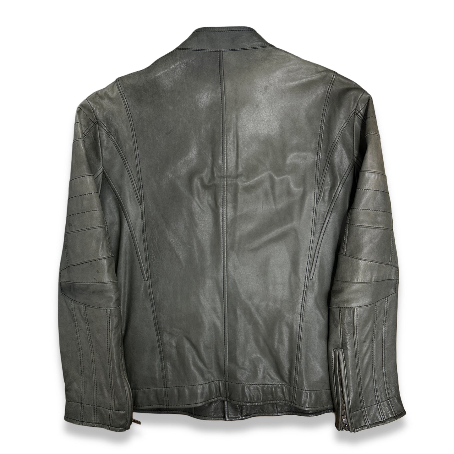 [52] ARMANI COLLEZIONI Lamb Skin Leather Jacket